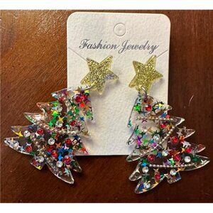 Christmas Tree Earrings Acrylic Christmas Earrings for Women, Jewelry Gift